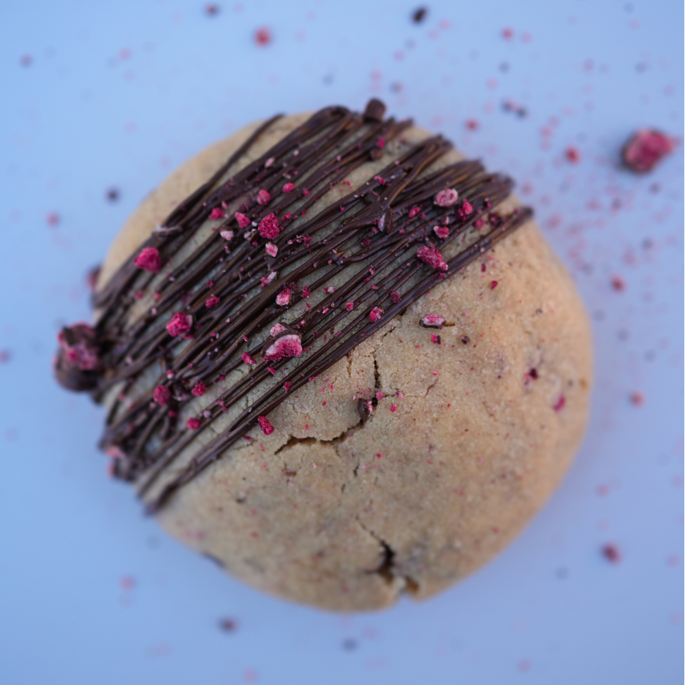 Chocolate Raspberry Ganache Stuffed Cookie